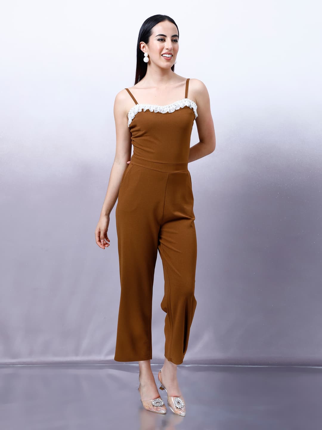Athena Women Embellished Shoulder Straps Basic Jumpsuit image