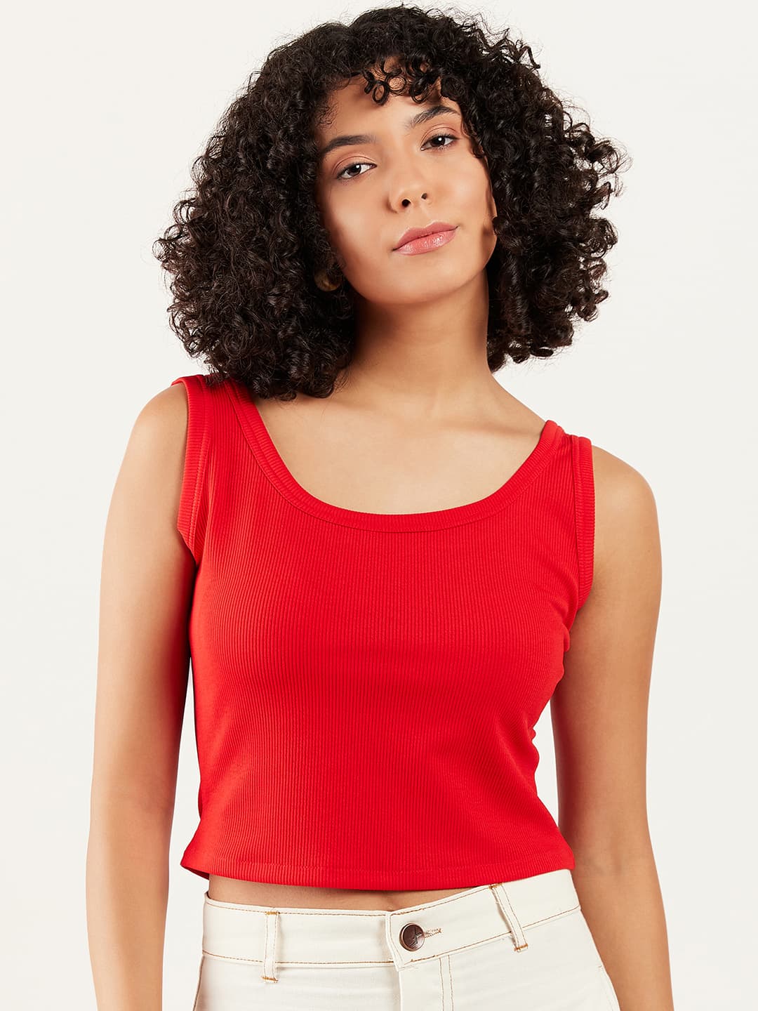 Athena Scoop Neck Crop Tank Top image