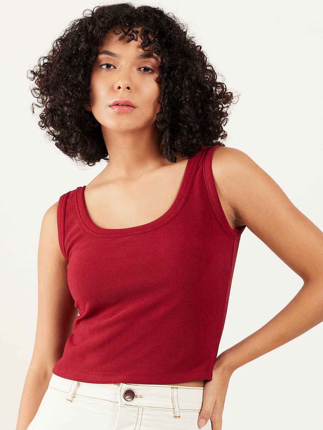 Athena Scoop-Neck Crop Tank Top image