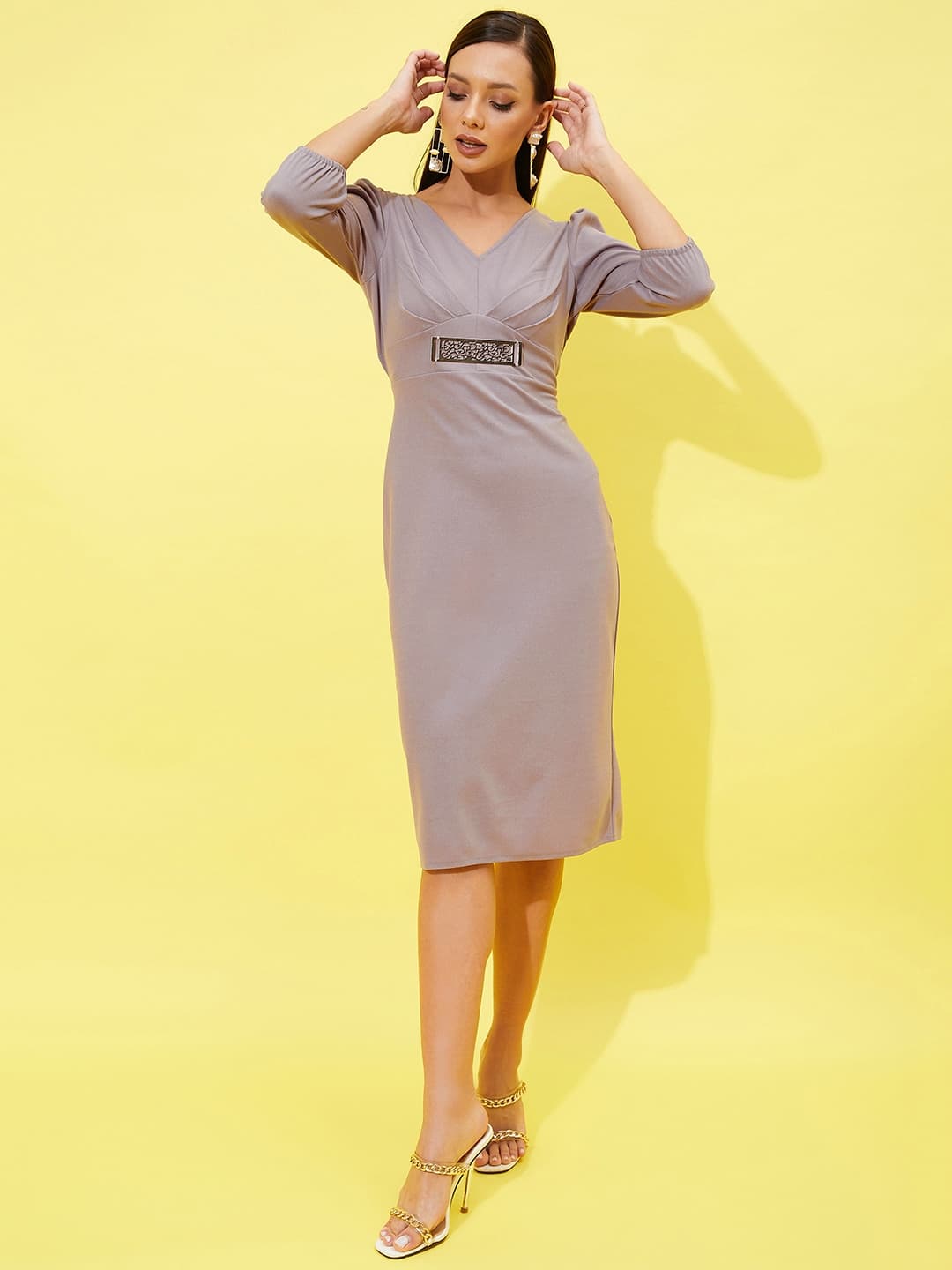 Athena V-Neck Sheath Dress image