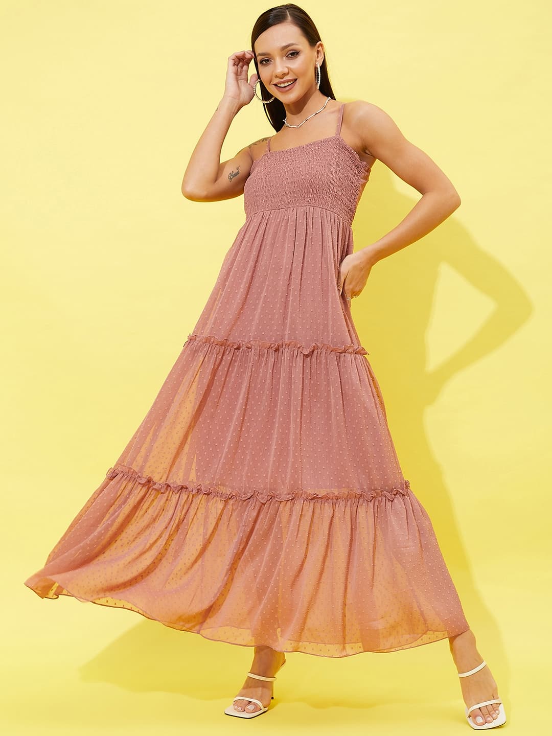 Athena Shoulder Straps Chiffon Maxi Dress image