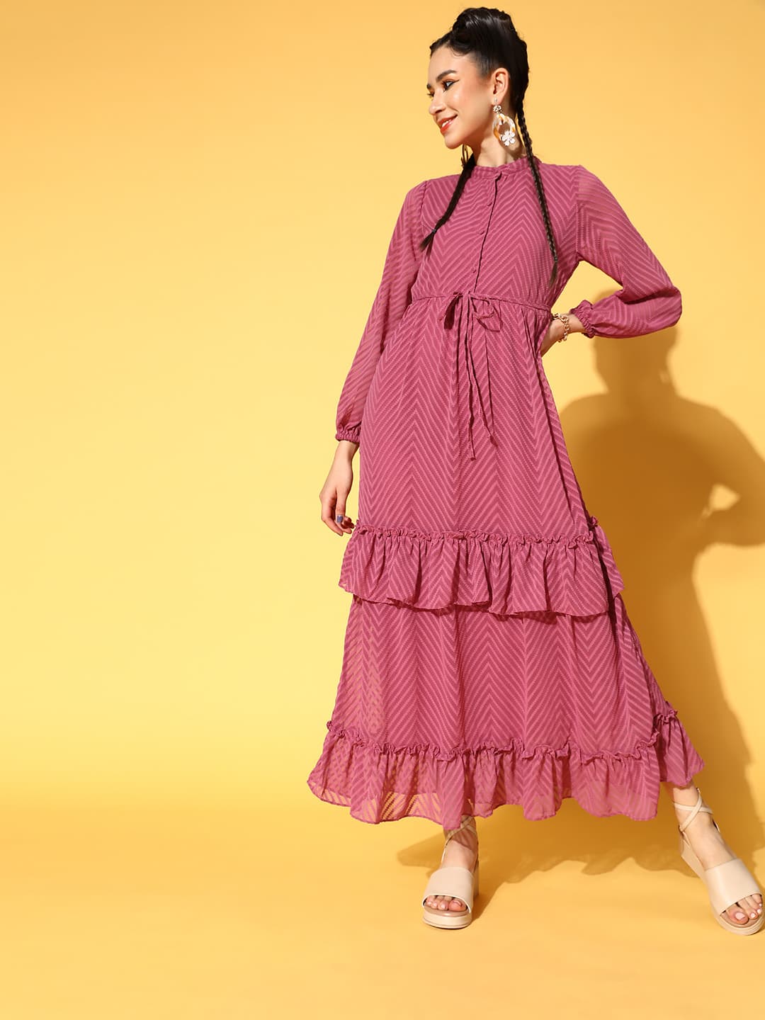 Athena Pretty Pink Chevron Sundress image