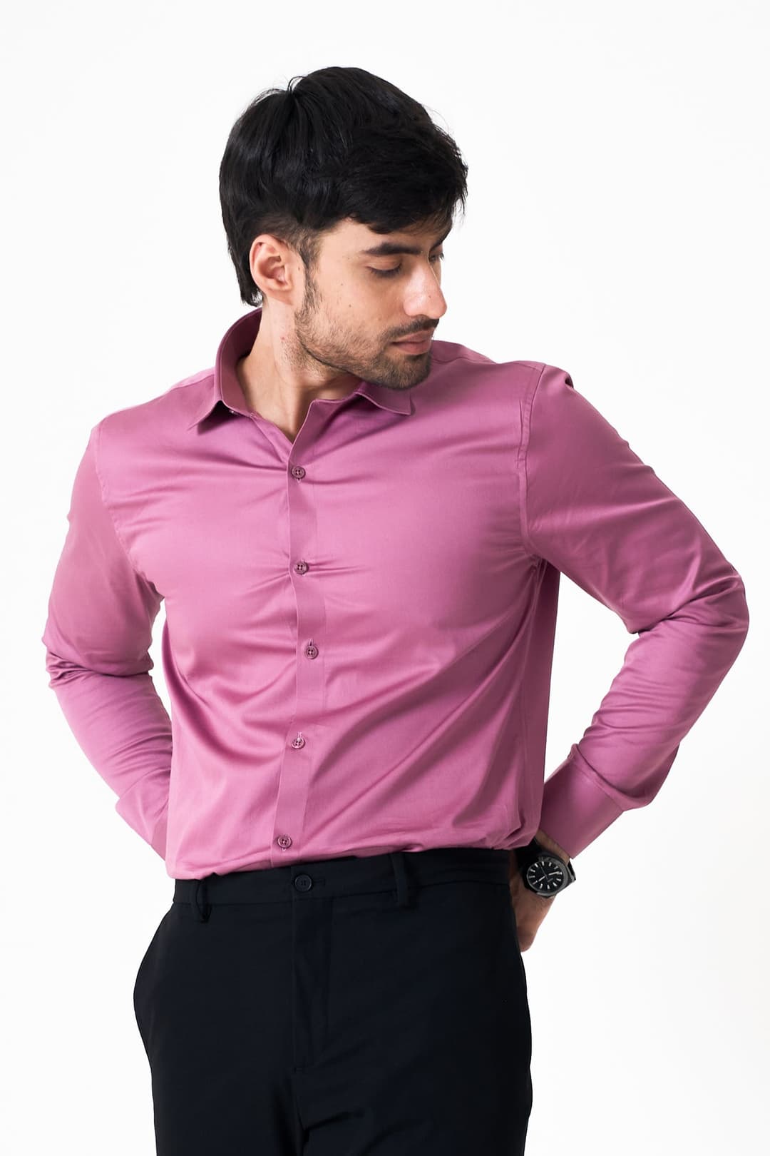 Mellow Mauve 2 way stretchable Classic shirt - Regular fit image