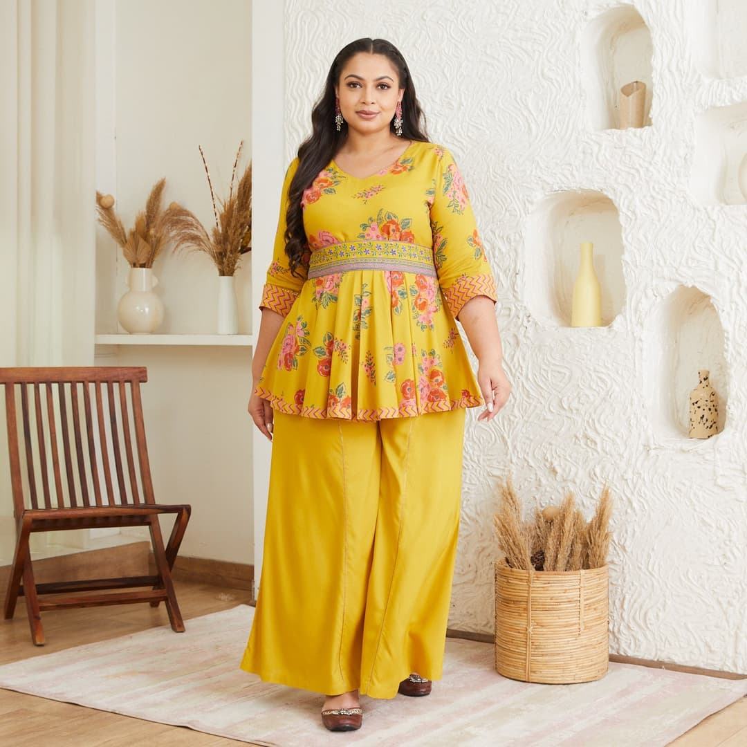 Inaayat Mustard Sharara Set - SOM image